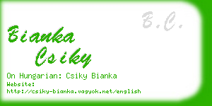 bianka csiky business card